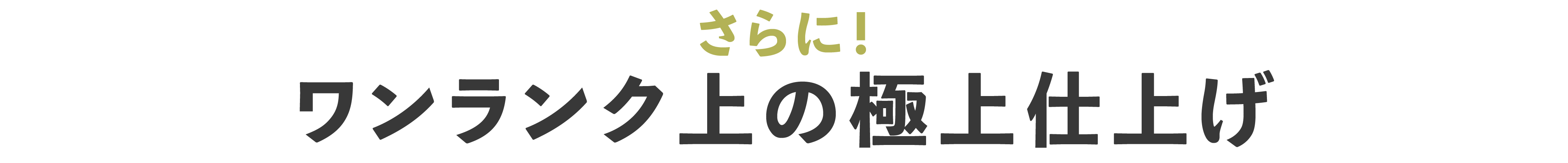 さらにワンランク上の極上仕上げ